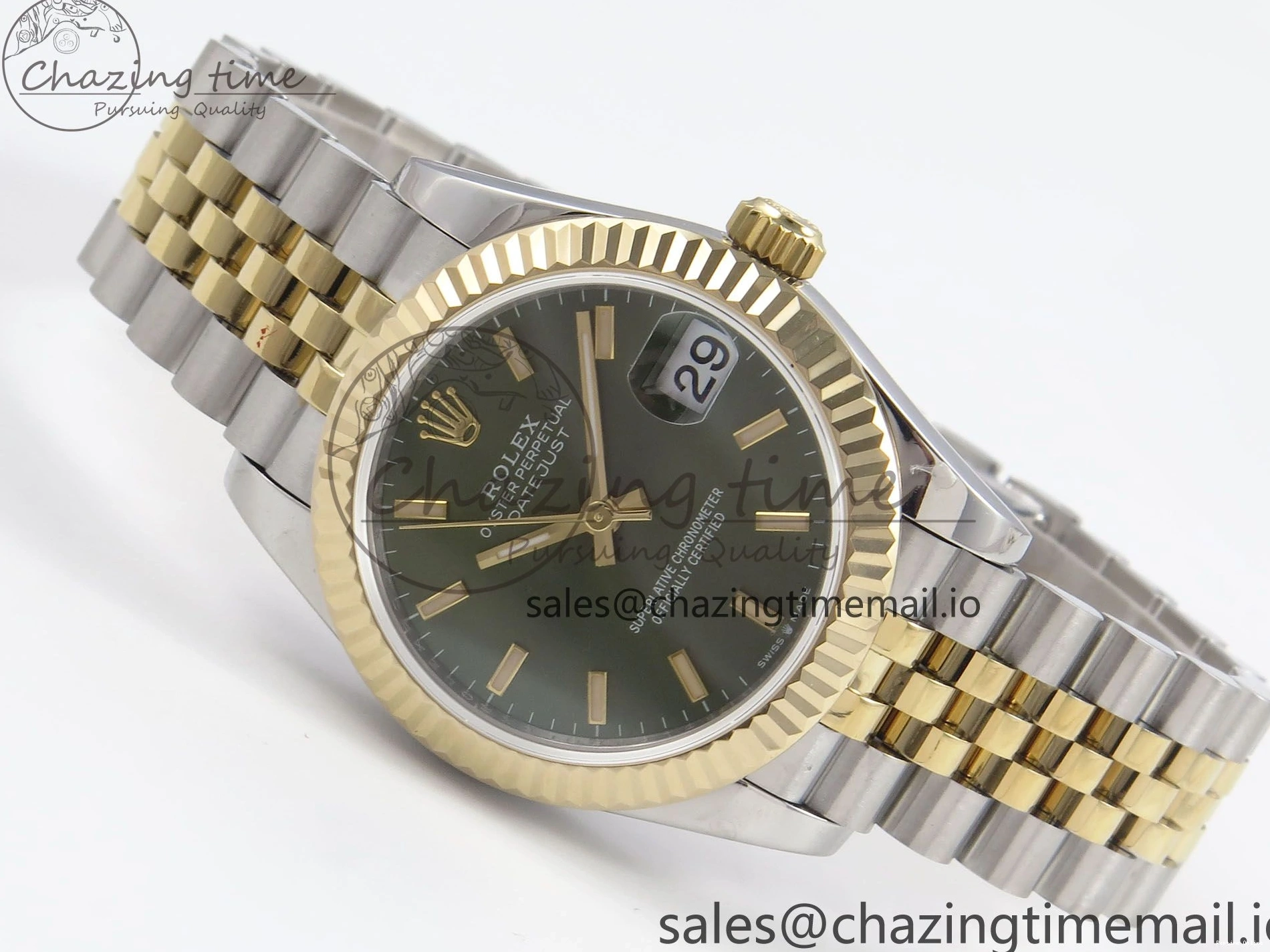 0509 DateJust 31 278273 SS YG GMF 1:1 Best Edition 904L Steel Green Stick Dial on Jubilee Bracelet A Stylish 1152